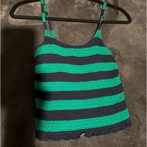 Hollister Blue and Green Tank Top Size S